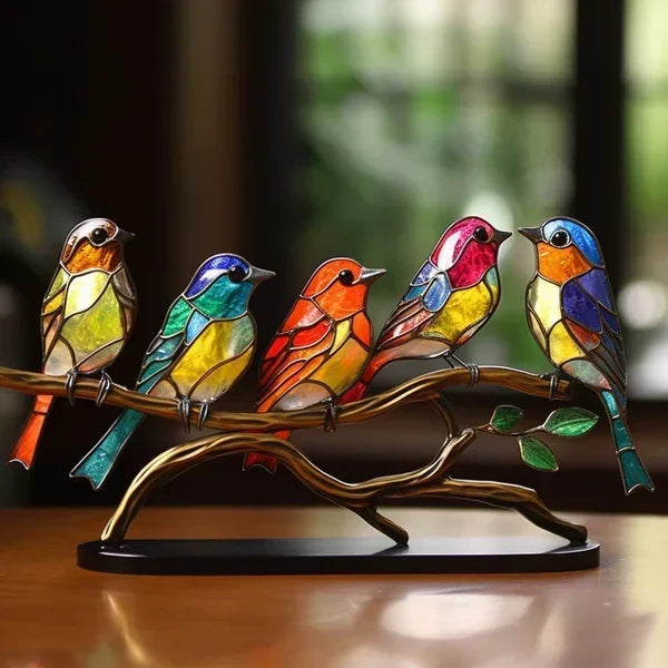Artisan Collection | Handmade Glass Bird Statue with Vibrant Colors | Unique Decorative Piece for Home Elegance
