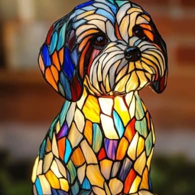 Artistic LED Night Light with Dog Breed Silhouettes | Cozy Accent Lamp for Pet Lovers