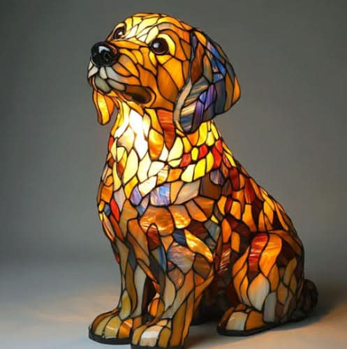Artistic LED Night Light with Dog Breed Silhouettes | Cozy Accent Lamp for Pet Lovers