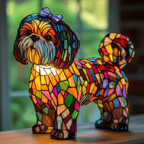 Artistic LED Night Light with Dog Breed Silhouettes | Cozy Accent Lamp for Pet Lovers