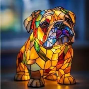 Artistic LED Night Light with Dog Breed Silhouettes | Cozy Accent Lamp for Pet Lovers