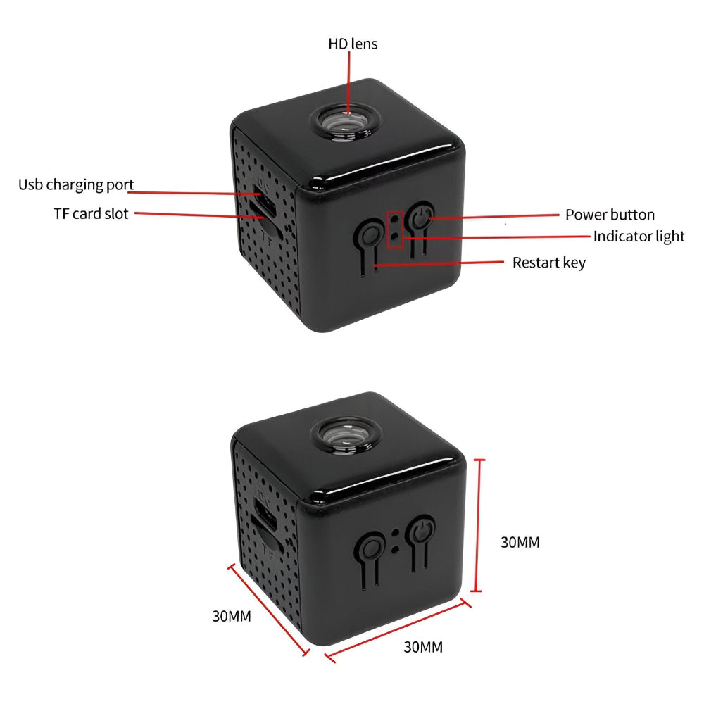 Compact Wireless Security Camera with Night Vision & Motion Detection | Ideal for Home Surveillance