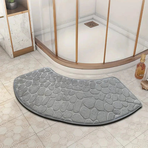 Curved Non-Slip Bath Mat with Thickened Fabric | Stylish Design for Safety and Comfort