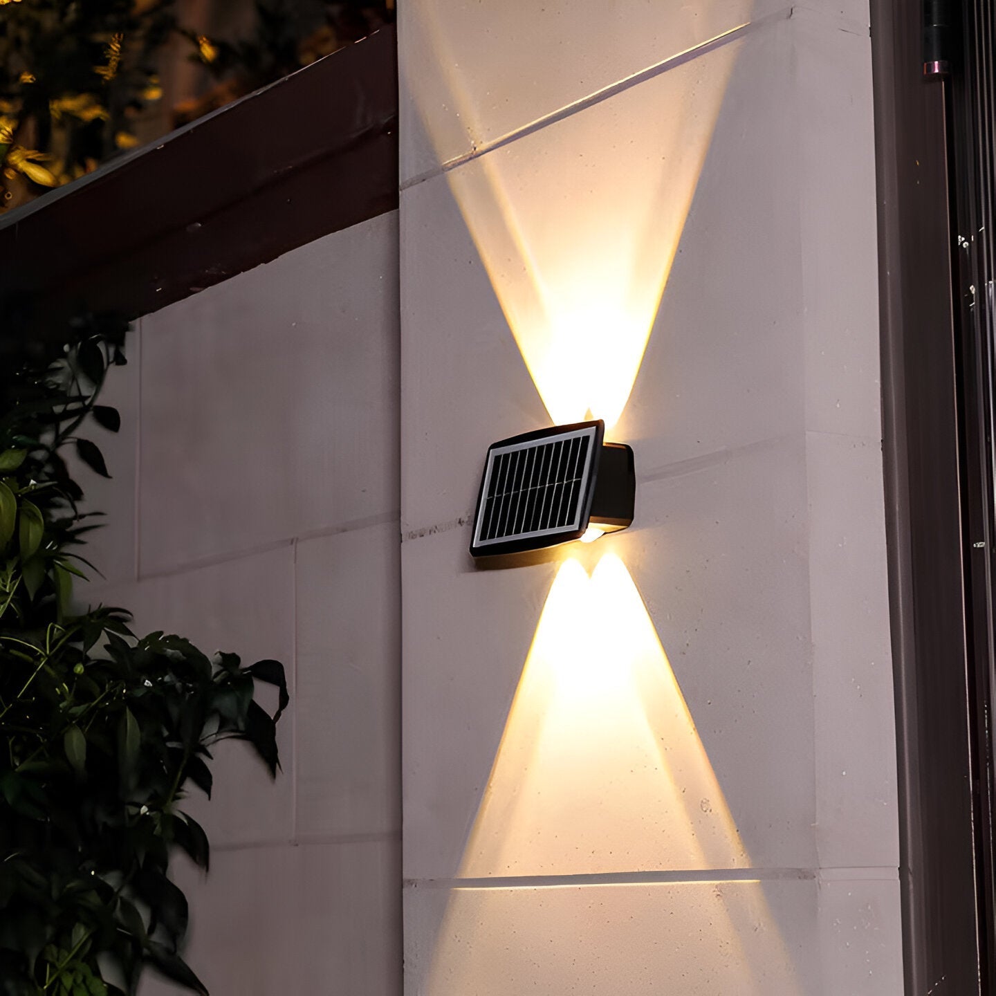 Elegant Solar Wall Lamp | Waterproof Wall Sconce Lighting with Up & Down Illumination | Automatic Day/Night Sensor for Outdoor Use