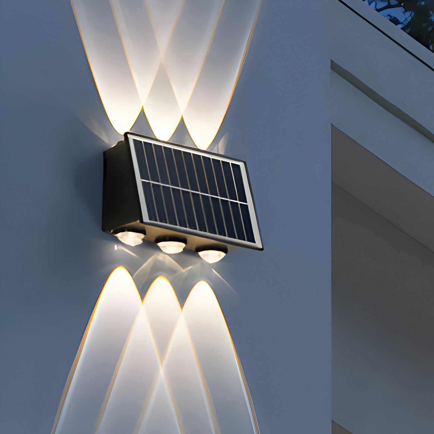 Elegant Solar Wall Lamp | Waterproof Wall Sconce Lighting with Up & Down Illumination | Automatic Day/Night Sensor for Outdoor Use