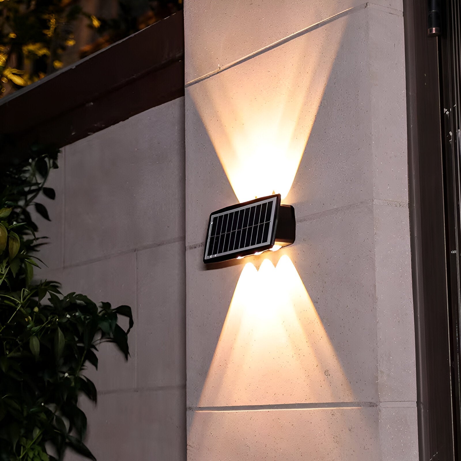Elegant Solar Wall Lamp | Waterproof Wall Sconce Lighting with Up & Down Illumination | Automatic Day/Night Sensor for Outdoor Use