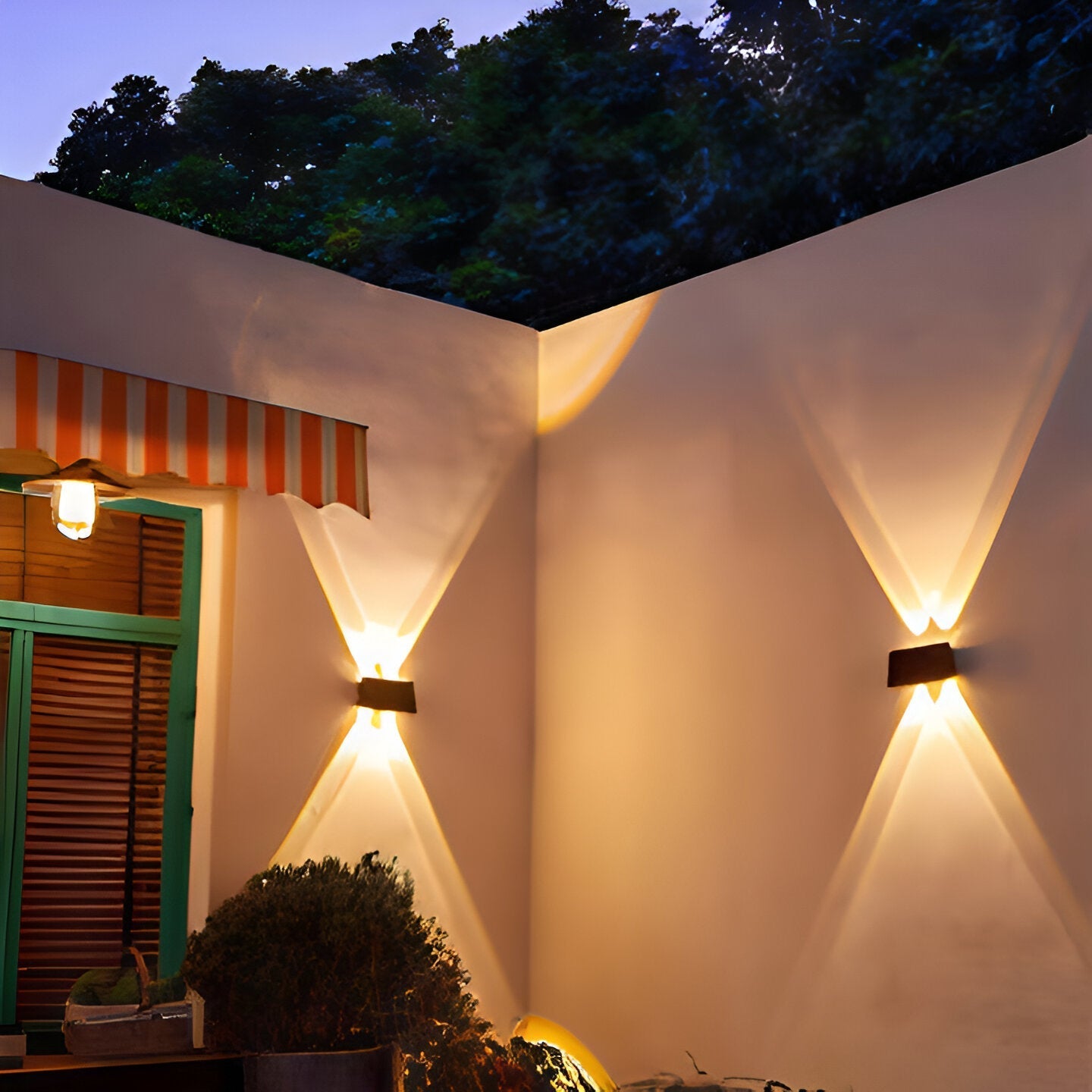 Elegant Solar Wall Lamp | Waterproof Wall Sconce Lighting with Up & Down Illumination | Automatic Day/Night Sensor for Outdoor Use