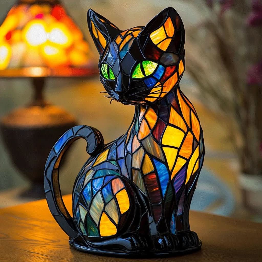 LED Night Light Cat Lamp with Soft Glow & Rechargeable Design for Kids' Rooms