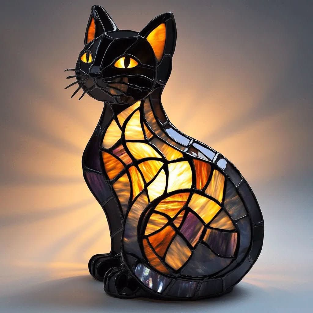 LED Night Light Cat Lamp with Soft Glow & Rechargeable Design for Kids' Rooms