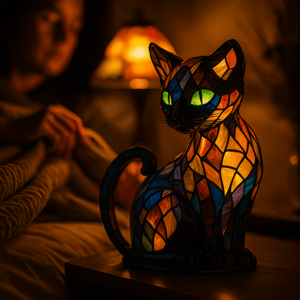 LED Night Light Cat Lamp with Soft Glow & Rechargeable Design for Kids' Rooms