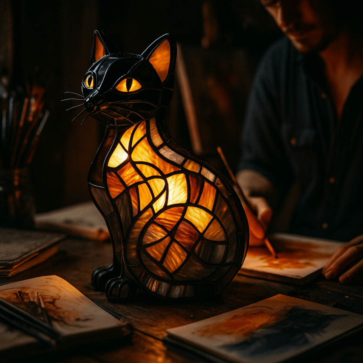 LED Night Light Cat Lamp with Soft Glow & Rechargeable Design for Kids' Rooms