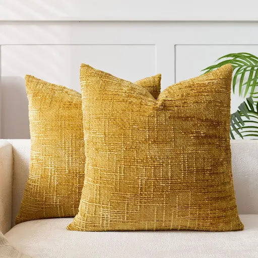 Lucina Chenille Throw Pillow Cover with Bamboo Structure | Elegant Solid Color for Cozy Living Spaces