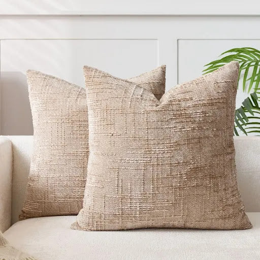 Lucina Chenille Throw Pillow Cover with Bamboo Structure | Elegant Solid Color for Cozy Living Spaces