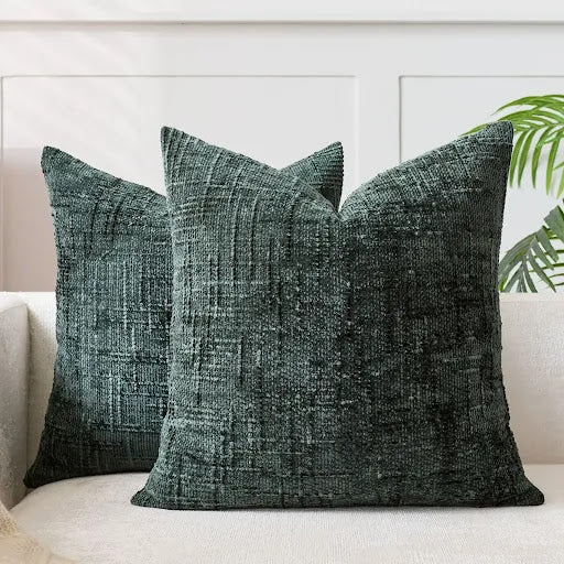 Lucina Chenille Throw Pillow Cover with Bamboo Structure | Elegant Solid Color for Cozy Living Spaces