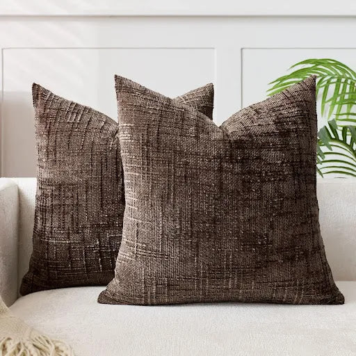 Lucina Chenille Throw Pillow Cover with Bamboo Structure | Elegant Solid Color for Cozy Living Spaces