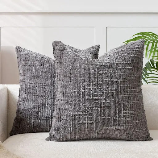 Lucina Chenille Throw Pillow Cover with Bamboo Structure | Elegant Solid Color for Cozy Living Spaces