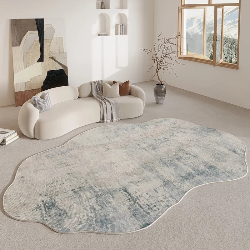 Luxury Soft Area Rug | Unique Irregular Design with Non-Slip Backing | Washable Rugs for Living Room Comfort