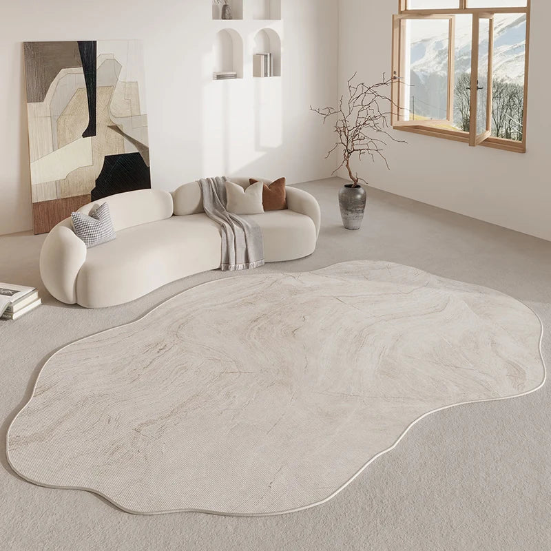 Luxury Soft Area Rug | Unique Irregular Design with Non-Slip Backing | Washable Rugs for Living Room Comfort
