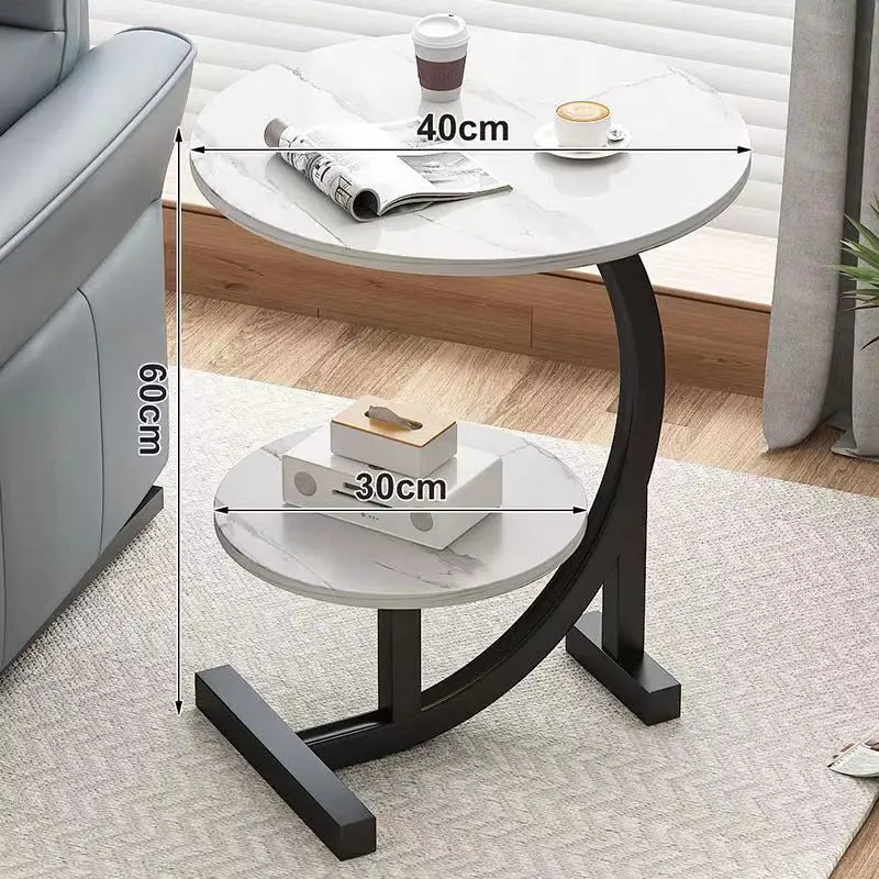 Luxury Two-Tier Mini Side Table with Modern Design | Versatile Storage for Compact Spaces