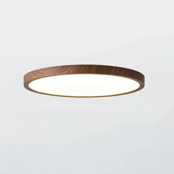 Modern LED Ceiling Light Fixture with Ultra-Thin Design & Wooden Finish for Cozy Ambiance