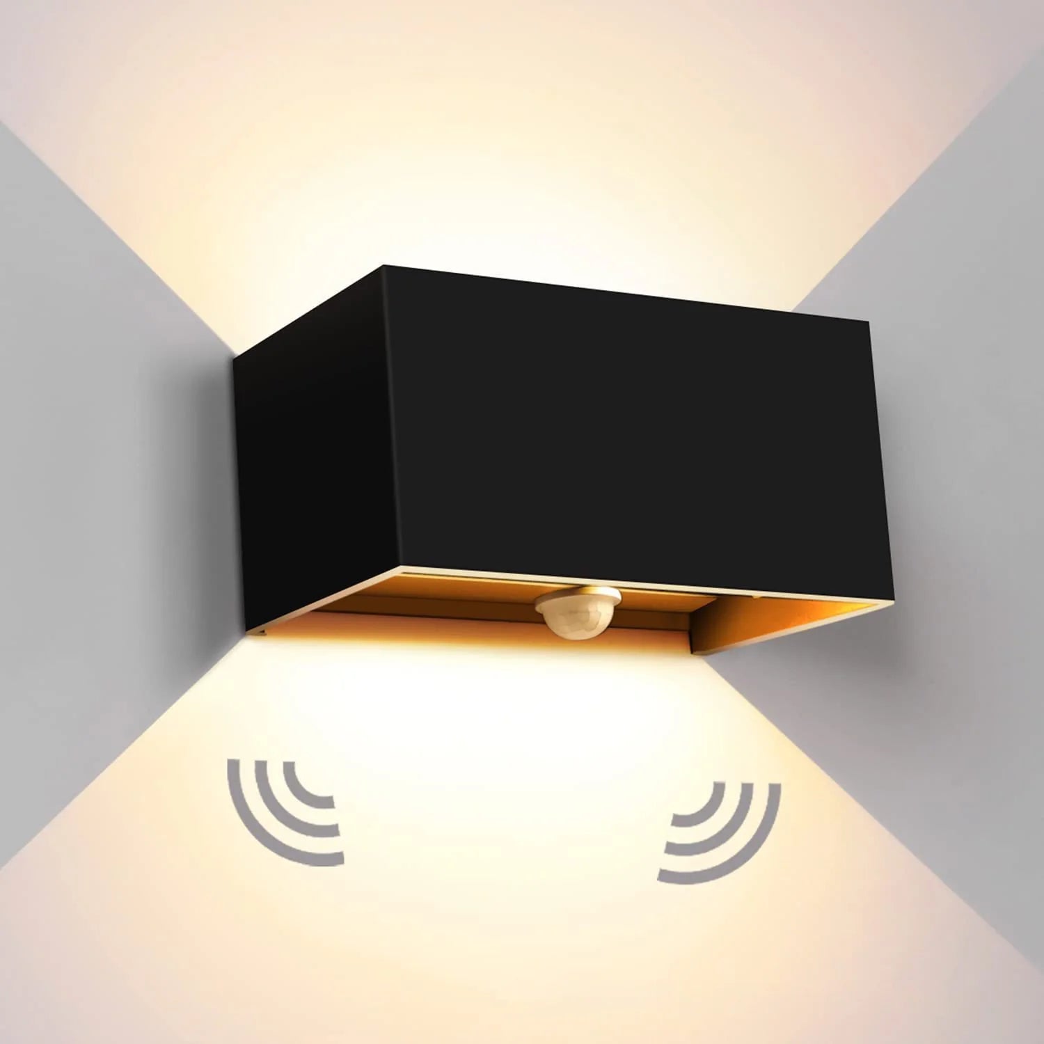 Outdoor Light Fixtures | Motion Sensor Outdoor Lamp with Waterproof Design | Modern Black Light for Enhanced Safety