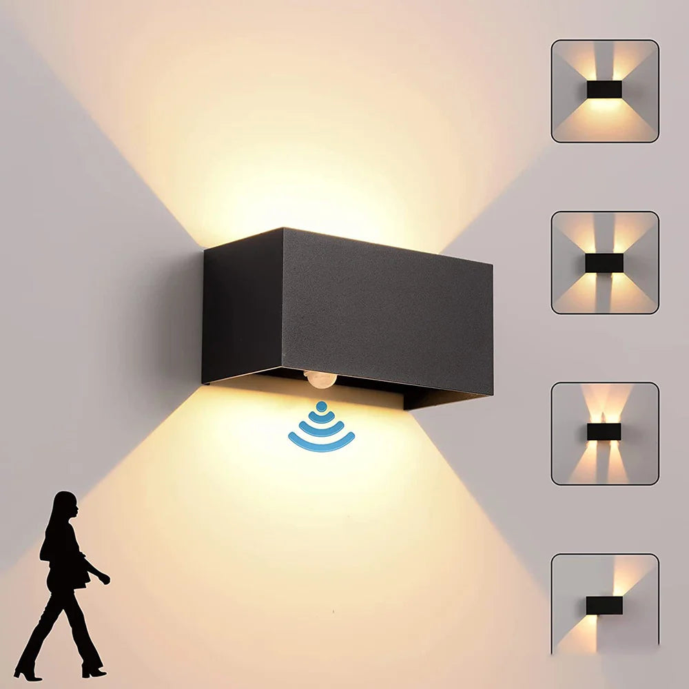 Outdoor Light Fixtures | Motion Sensor Outdoor Lamp with Waterproof Design | Modern Black Light for Enhanced Safety