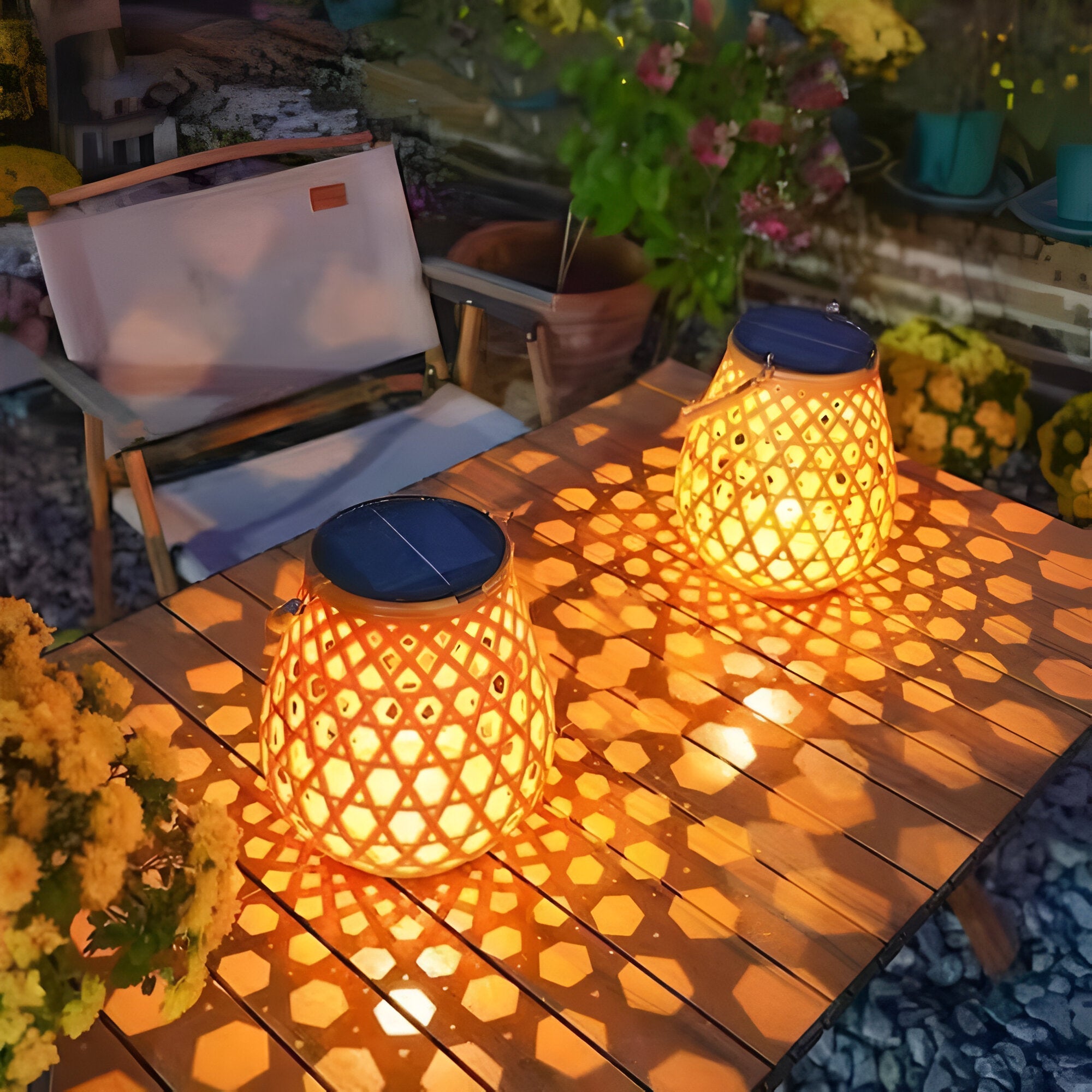 Solar Garden Lights | Bamboo Design with Automatic Dusk Sensor | Weather-Resistant Outdoor Lighting for Eco-Friendly Ambiance