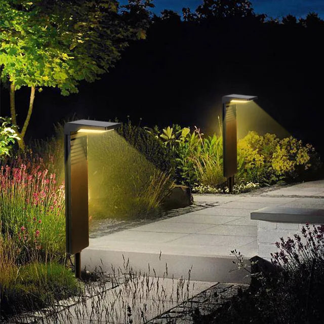 Solar Garden Lights | Waterproof LED Outdoor Lanterns with Automatic On/Off | Set of 2 for Sustainable Illumination
