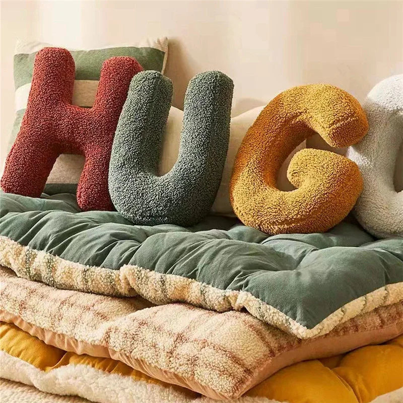 Velvet Alphabet Throw Pillow with Soft Comfort | Unique Decorative Cushions for Personalized Home Decor